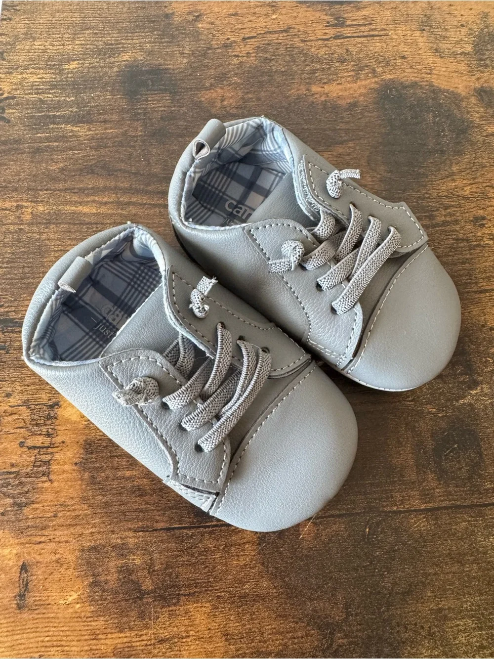 Carters Just One You Baby Boy Grey Soft Sole Sneaker Shoes 12 18 Months